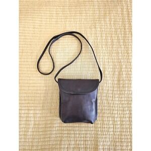 Le Donne Leather Dark Brown Crossbody Bag Small Travel Festival Purse Pouch